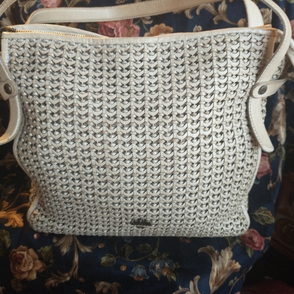 AMAZING GIORGIO DEL RE INTERWOVEN LEATHER HANDBAG - Picture 4 of 13